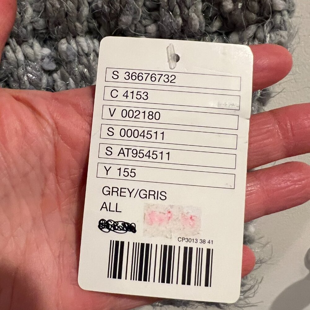 NWT Anthropologie Gray Chunky Metallic Infinity Scarf - Picture 7 of 9